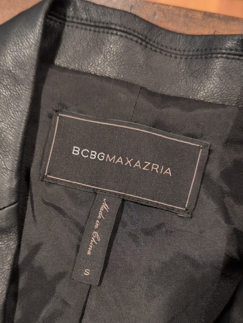 BCBG MaxAzria Draped Faux Leather Vest - Picture 7 of 10